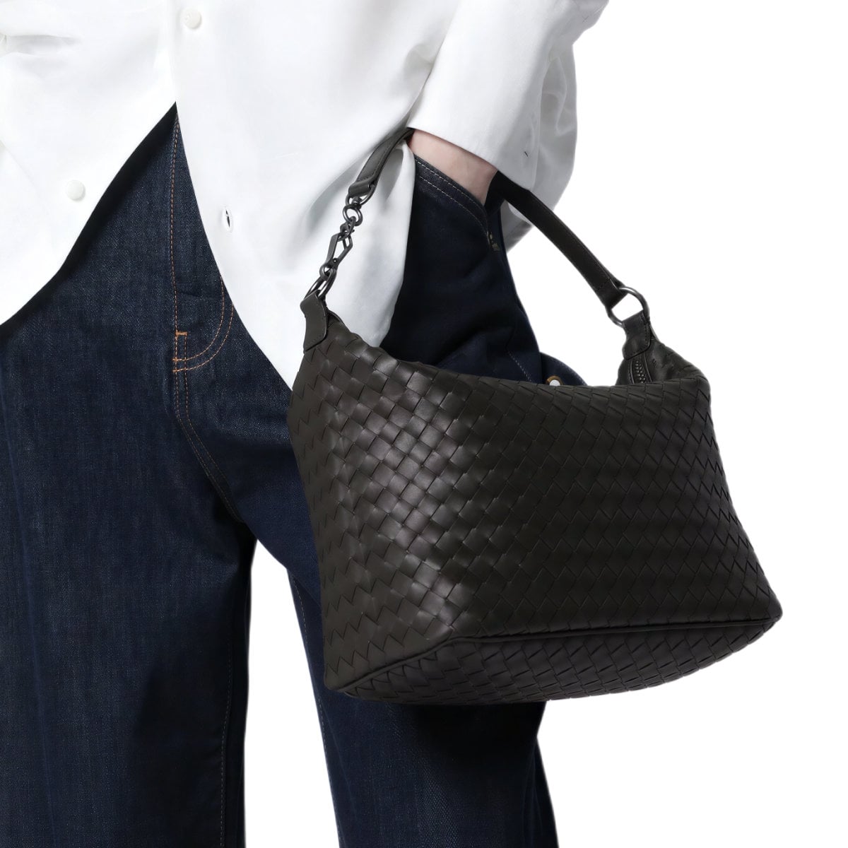 Tourmaline Small Intrecciato Nappa Shoulder Bag Fondant