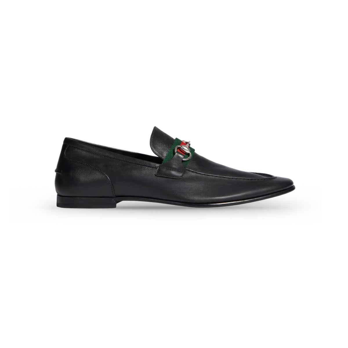 Como Webstripe Loafer Leather Black PHW-Gucci