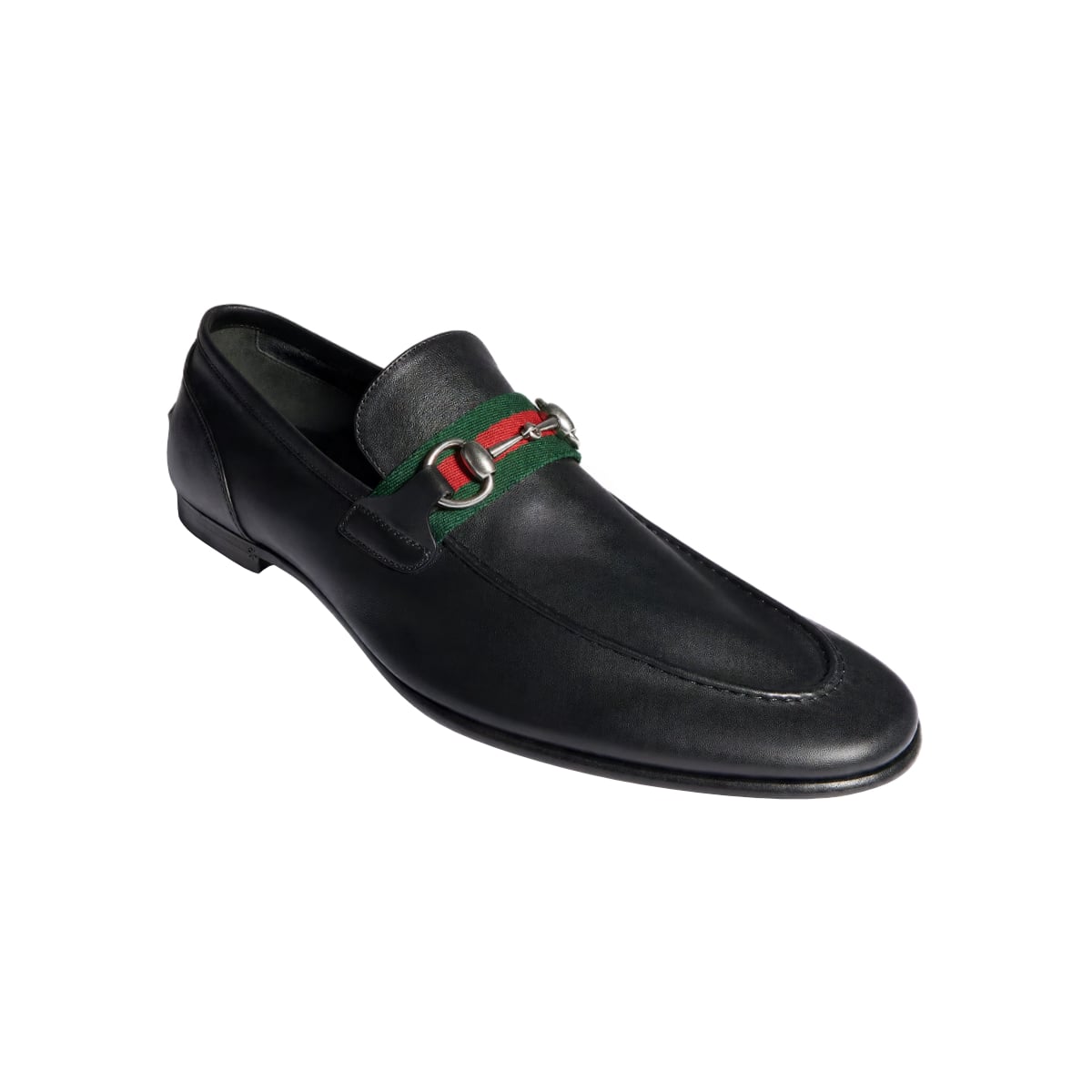 Como Webstripe Loafer Leather Black PHW