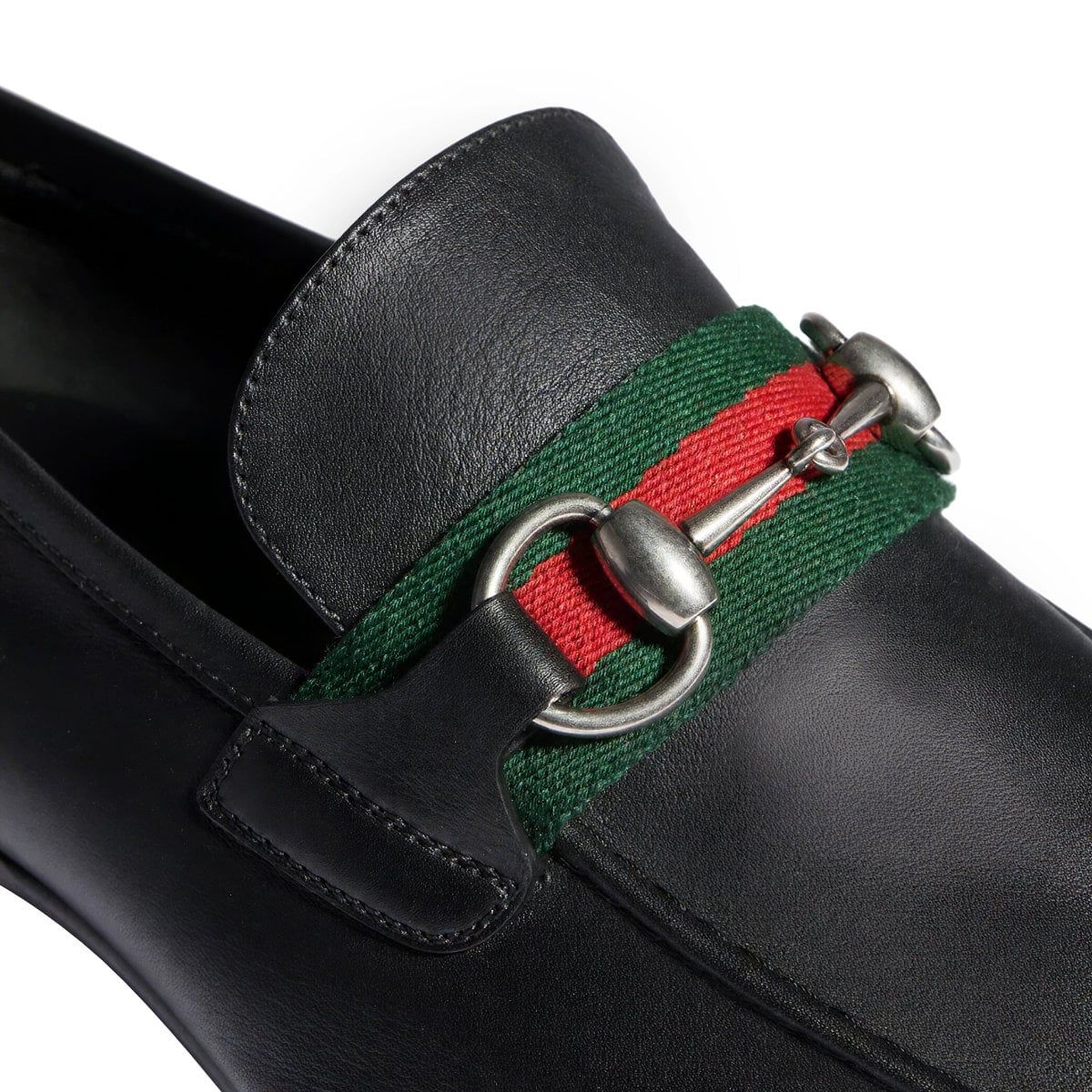 Como Webstripe Loafer Leather Black PHW