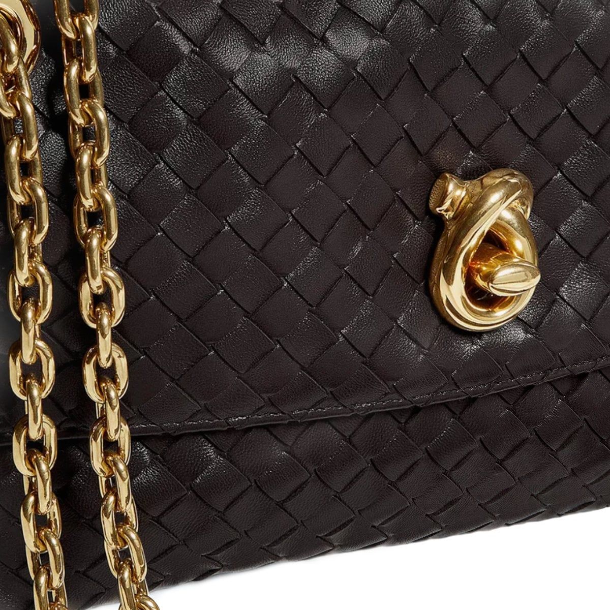 Madison Knot Lock Shoulder Bag Brown BHW