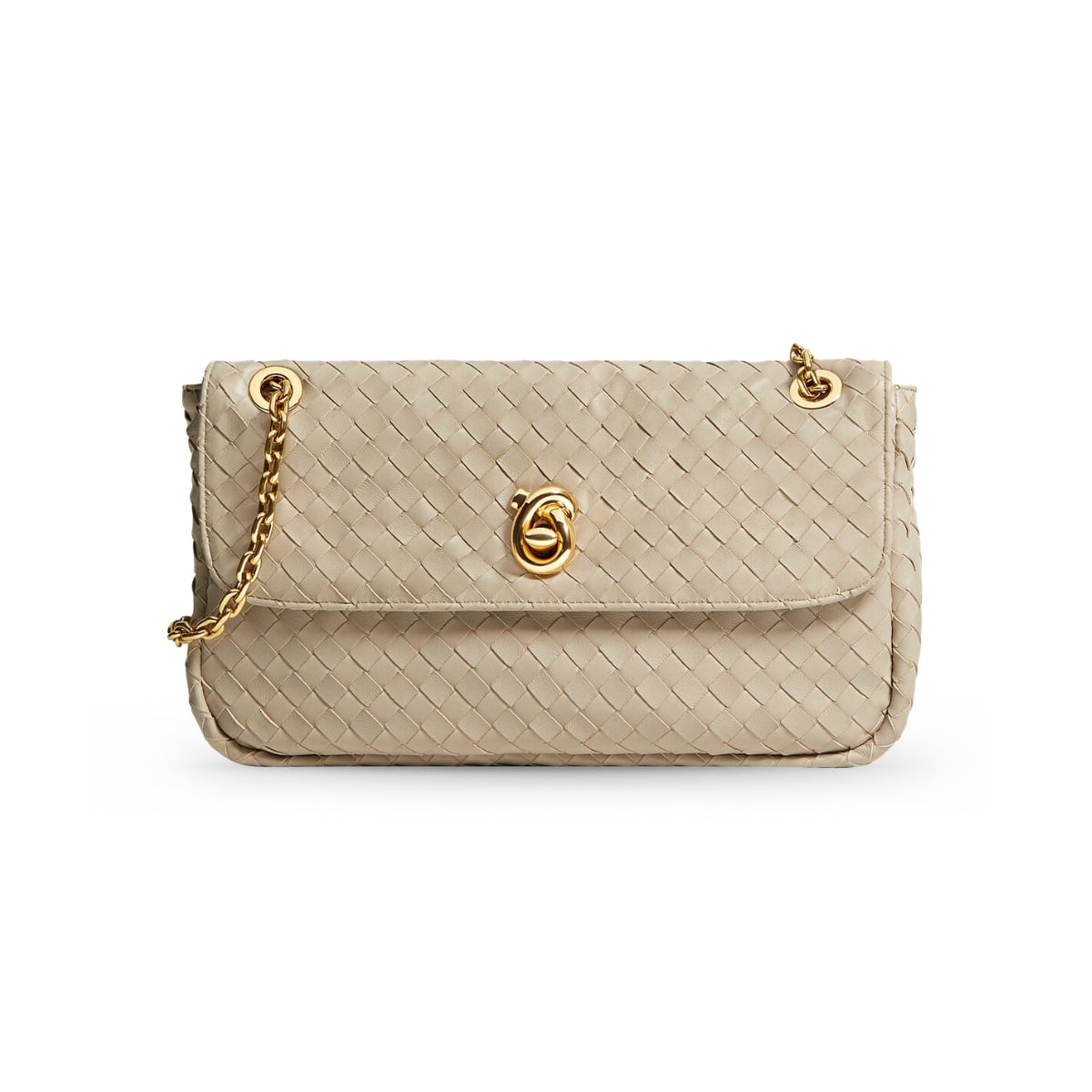 Madison Knot Lock Shoulder Bag Ecru BHW-Bottega Veneta