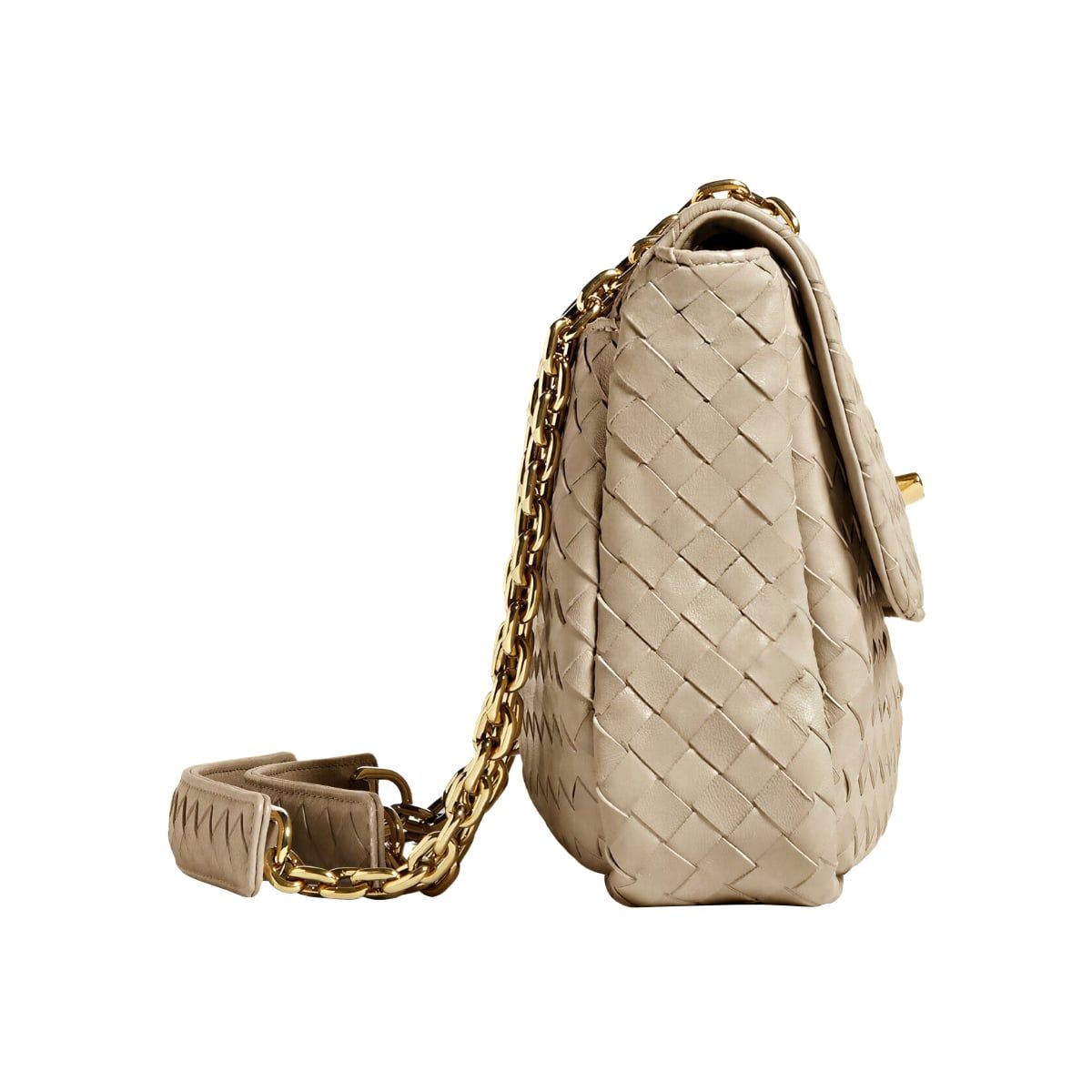 Madison Knot Lock Shoulder Bag Ecru BHW