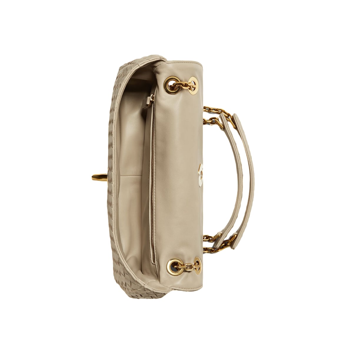 Madison Knot Lock Shoulder Bag Ecru BHW
