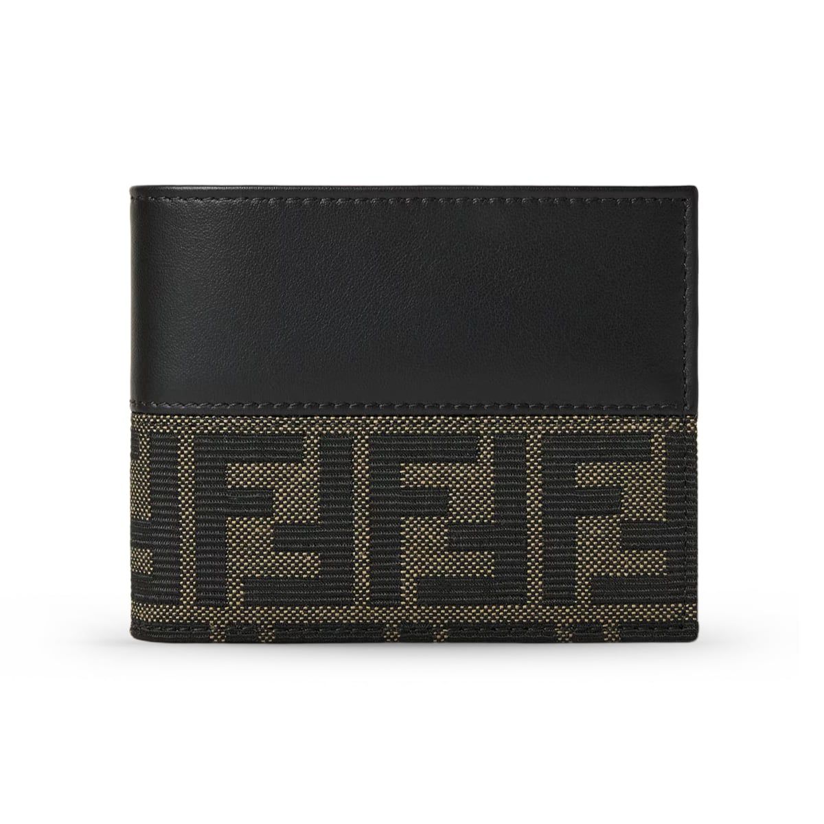 FF Bi-Fold Coin Wallet Jacquard Leather Brown-Fendi