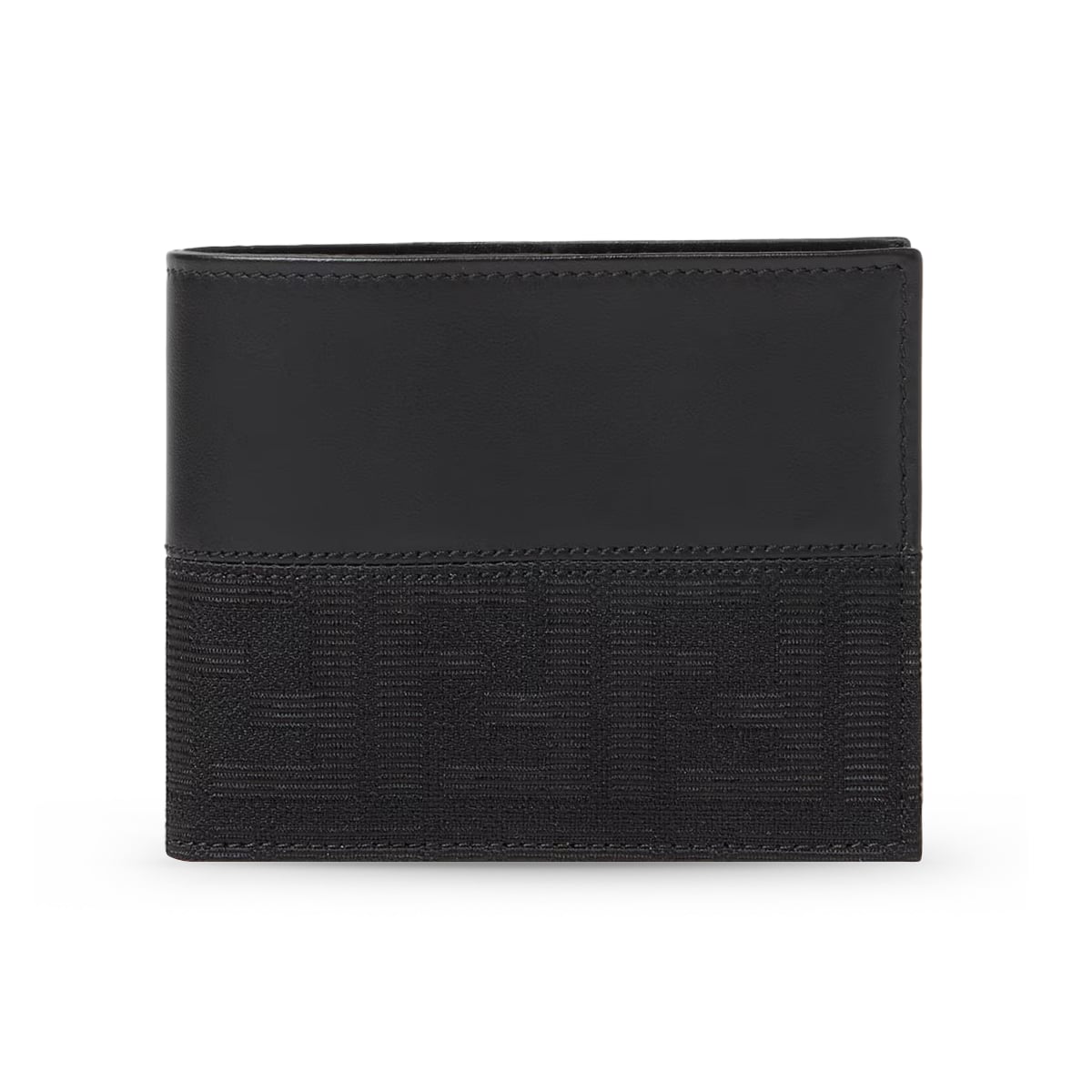 FF Bi-Fold Coin Wallet Jacquard Leather Black-Fendi