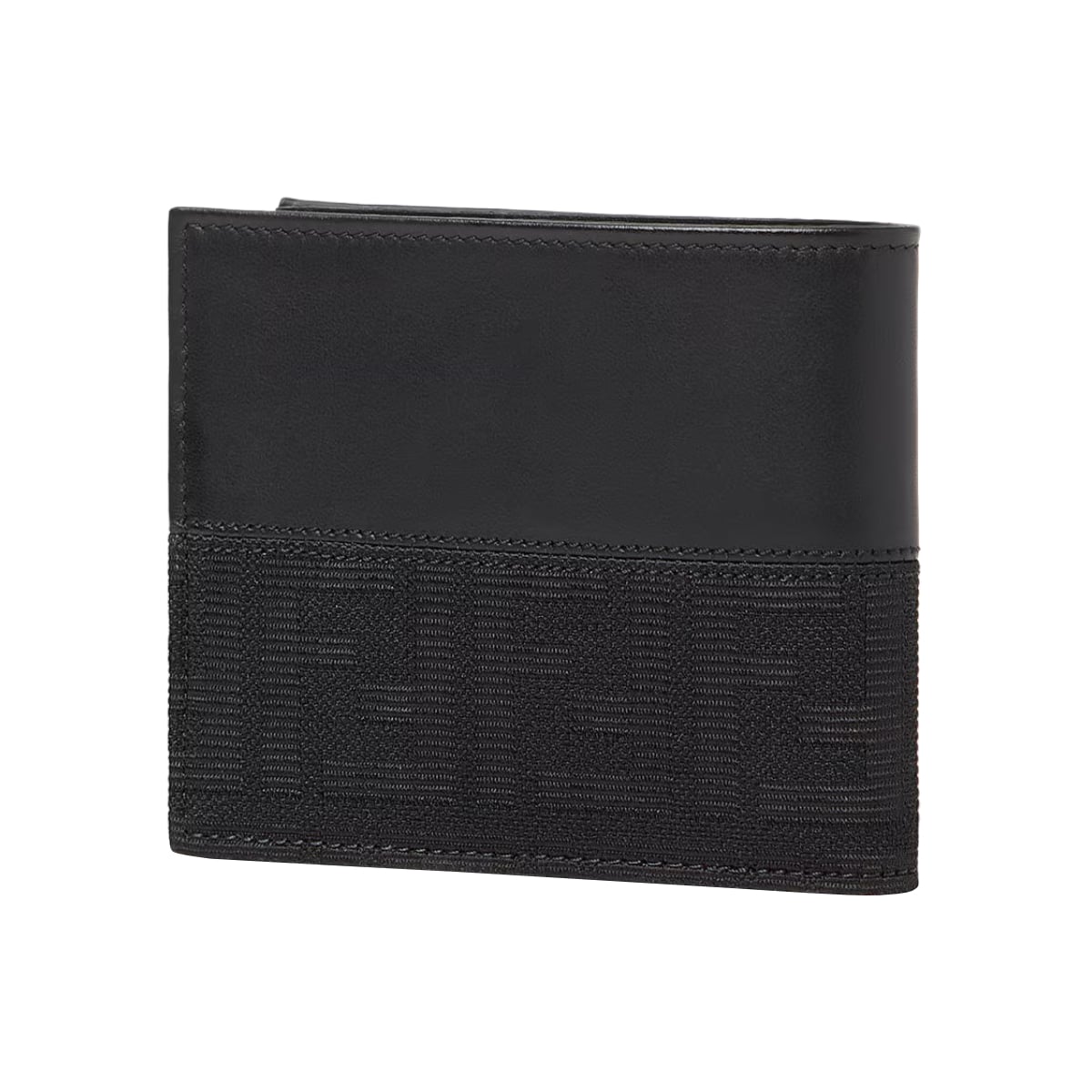 FF Bi-Fold Coin Wallet Jacquard Leather Black