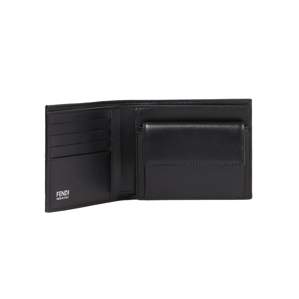 FF Bi-Fold Coin Wallet Jacquard Leather Black