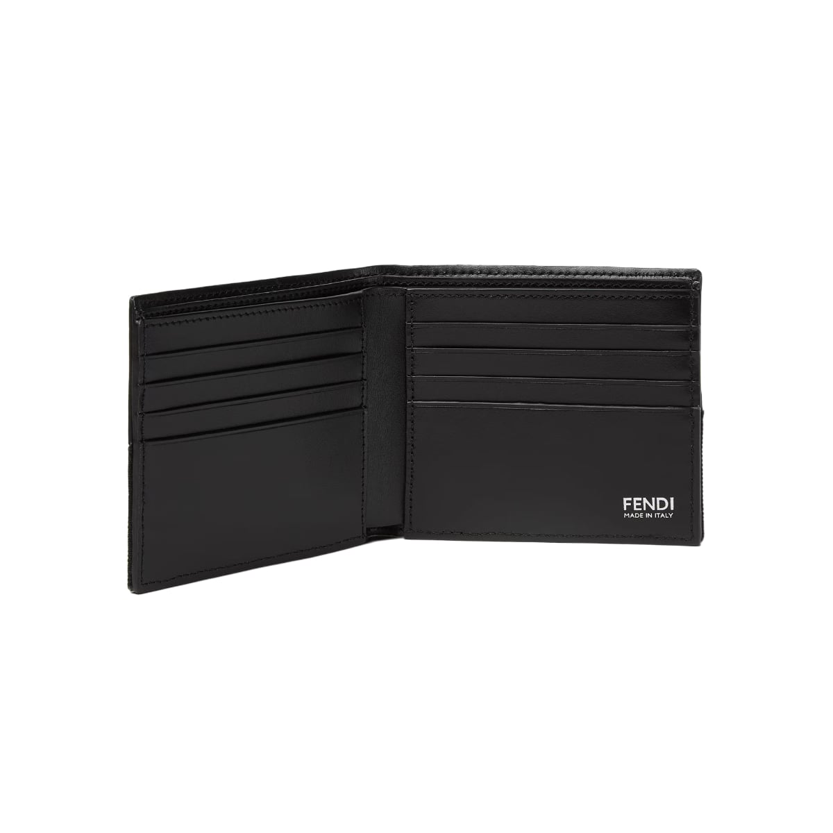 FF Zucca Bi-Fold Wallet Jacquard Leather Black