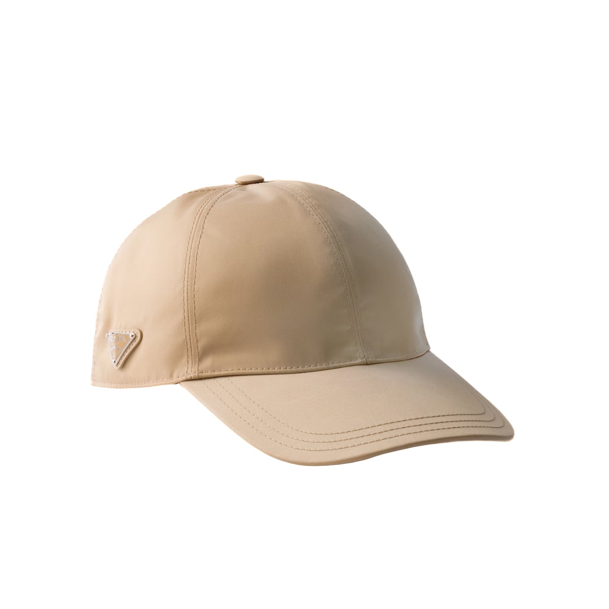 Re-Nylon Triangle Logo Baseball Cap Camel Brown