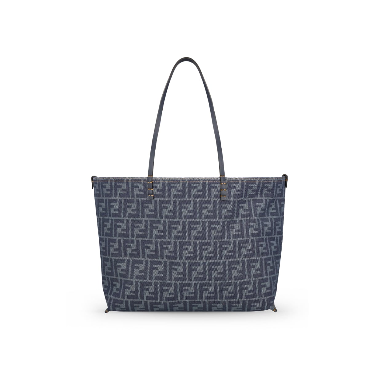 FF Denim Jacquard Reversible Tote Bag Blue-Fendi