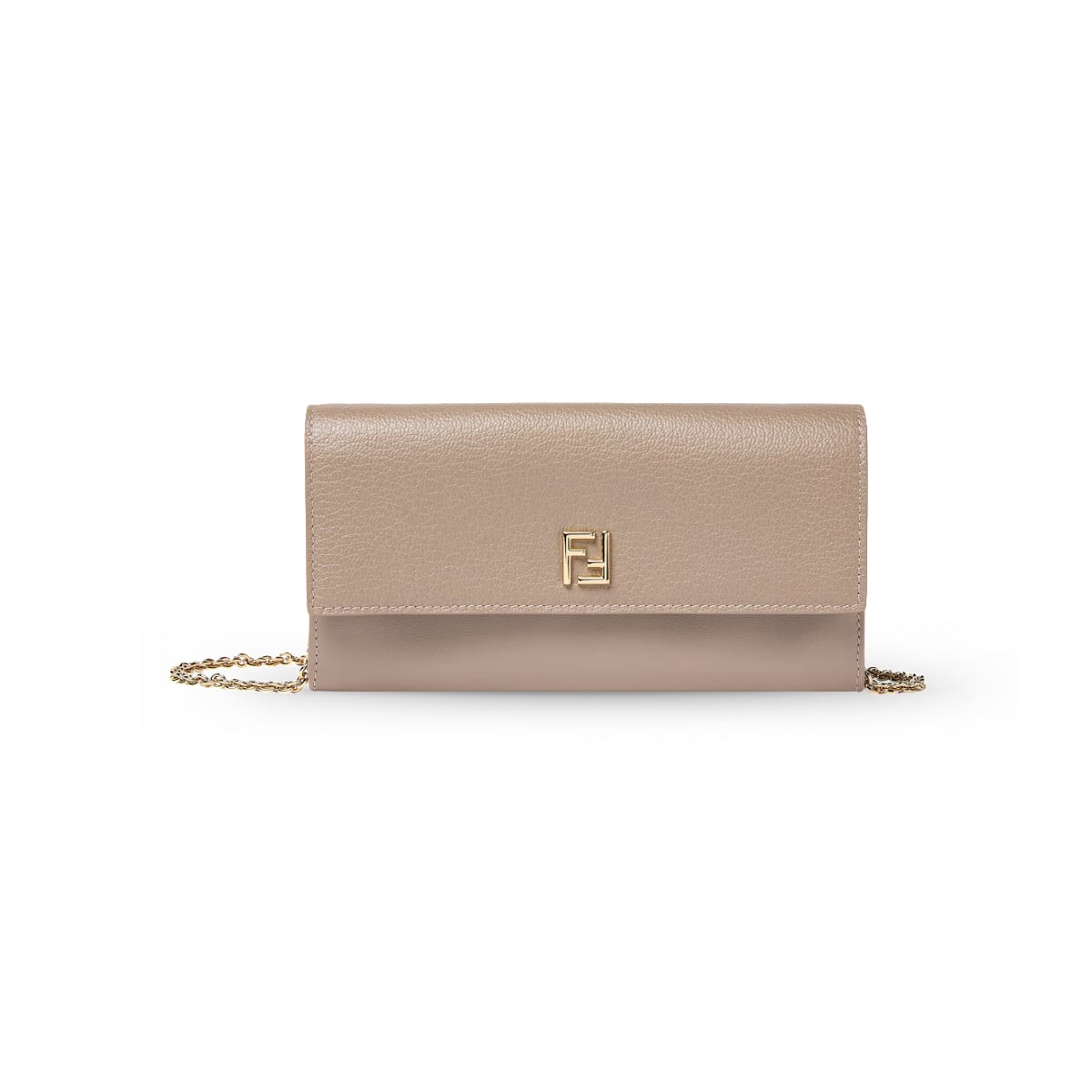 FF Continental Wallet on Chain Leather Dove Grey-Fendi