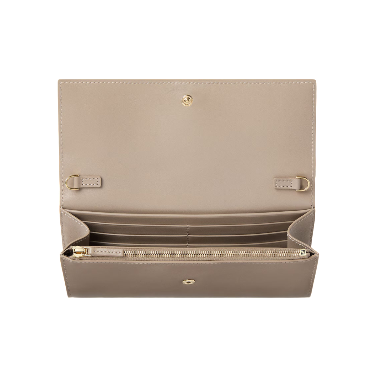 FF Continental Wallet on Chain Leather Dove Grey