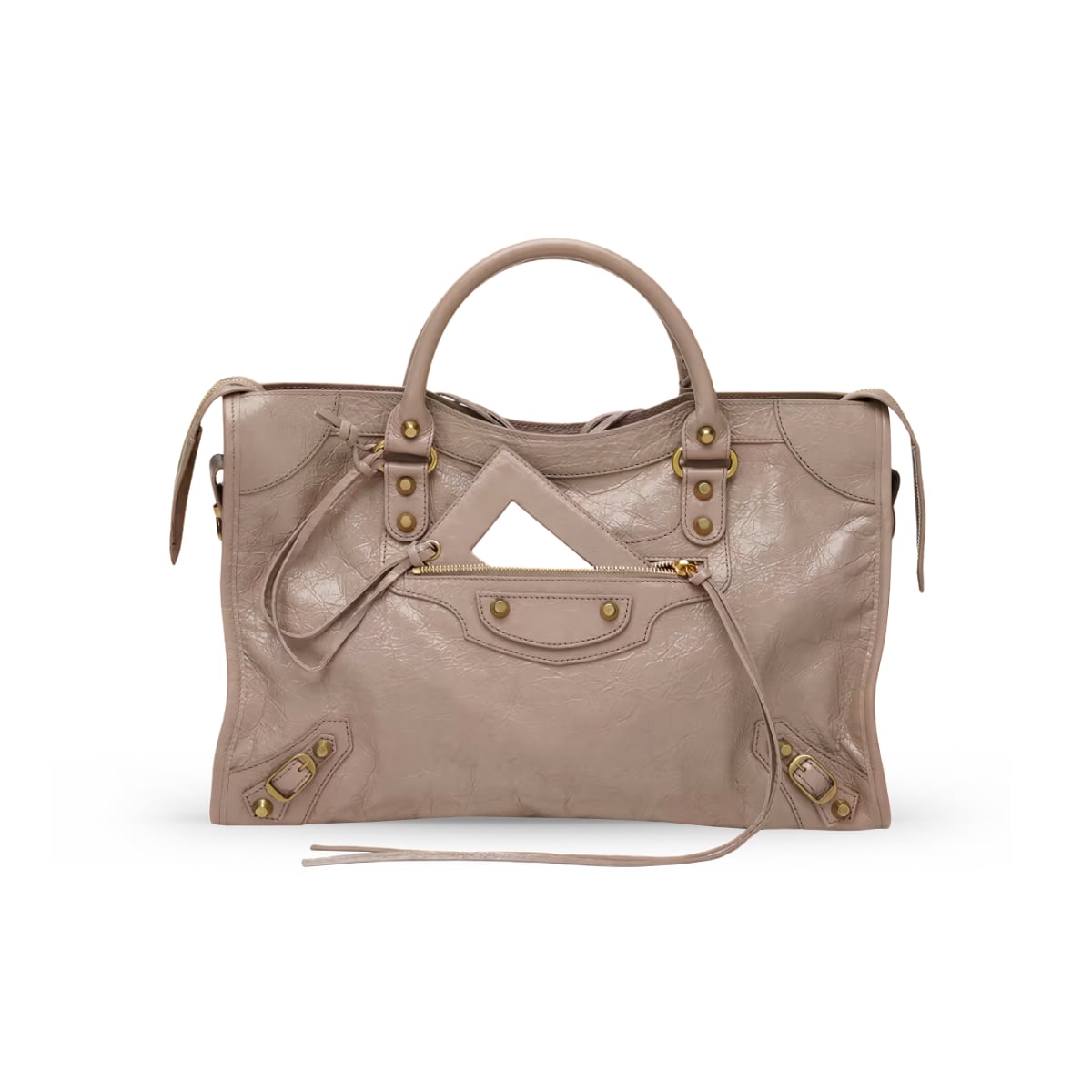 Le City Medium Hammered Lambskin Handbag Blush Pink-Balenciaga