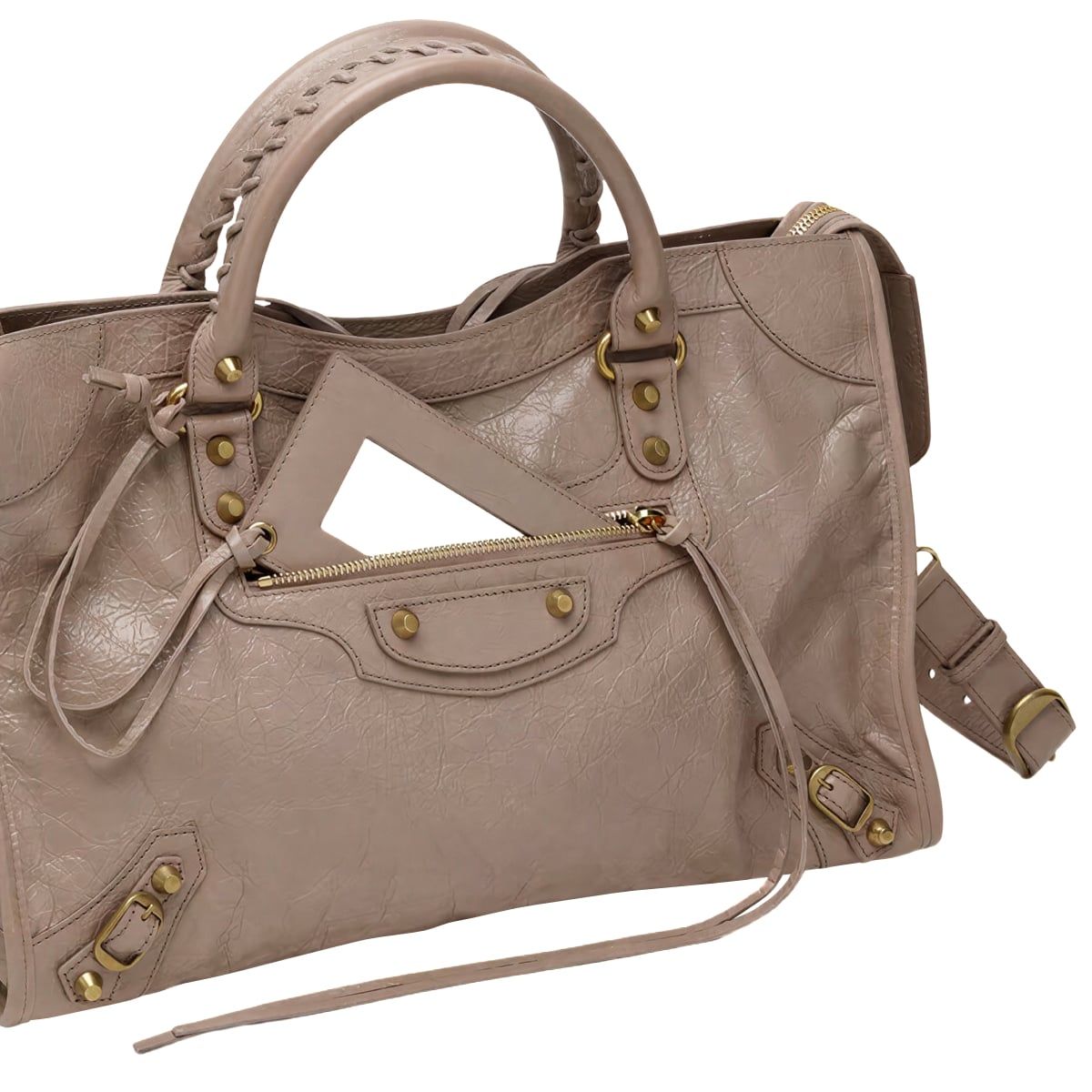Le City Medium Hammered Lambskin Handbag Blush Pink