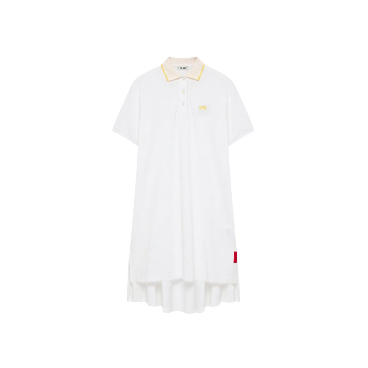 Double L Embroidery Polo Dress Cotton White-Loewe