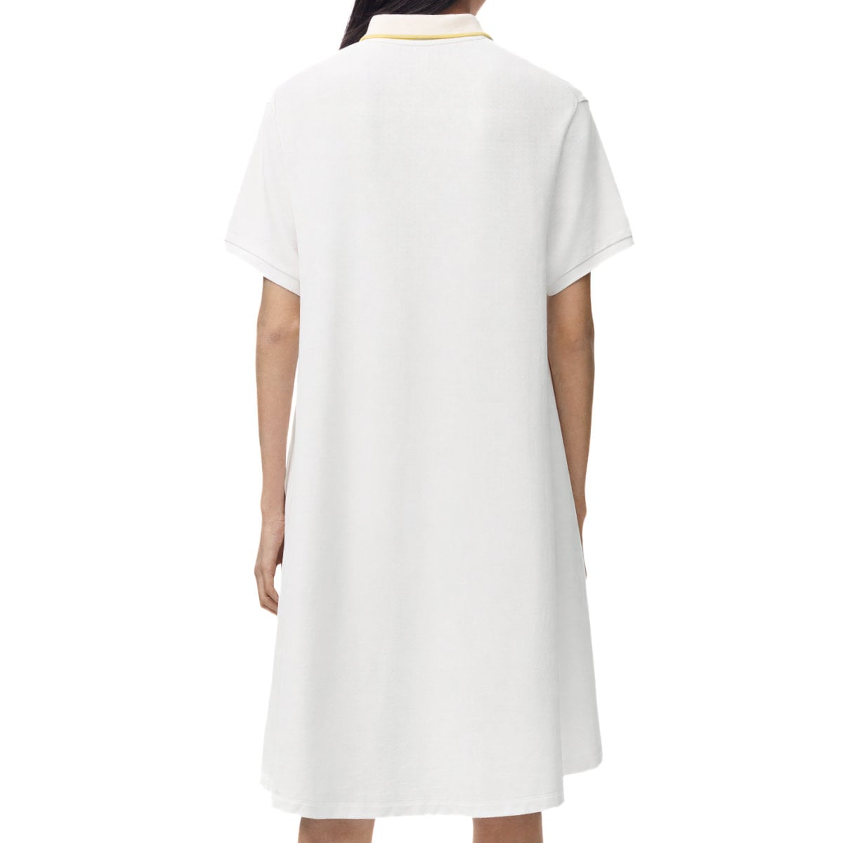 Double L Embroidery Polo Dress Cotton White