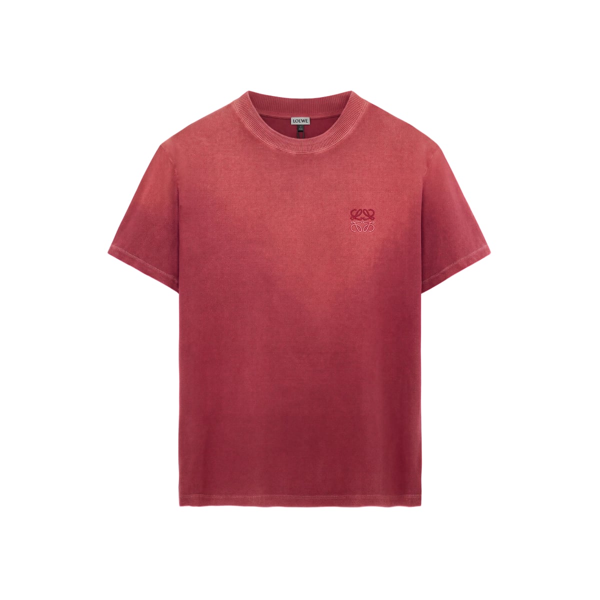 Anagram Embroidery Regular Cotton T-Shirt Red-Loewe