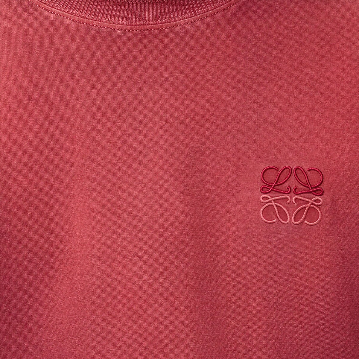 Anagram Embroidery Regular Cotton T-Shirt Red