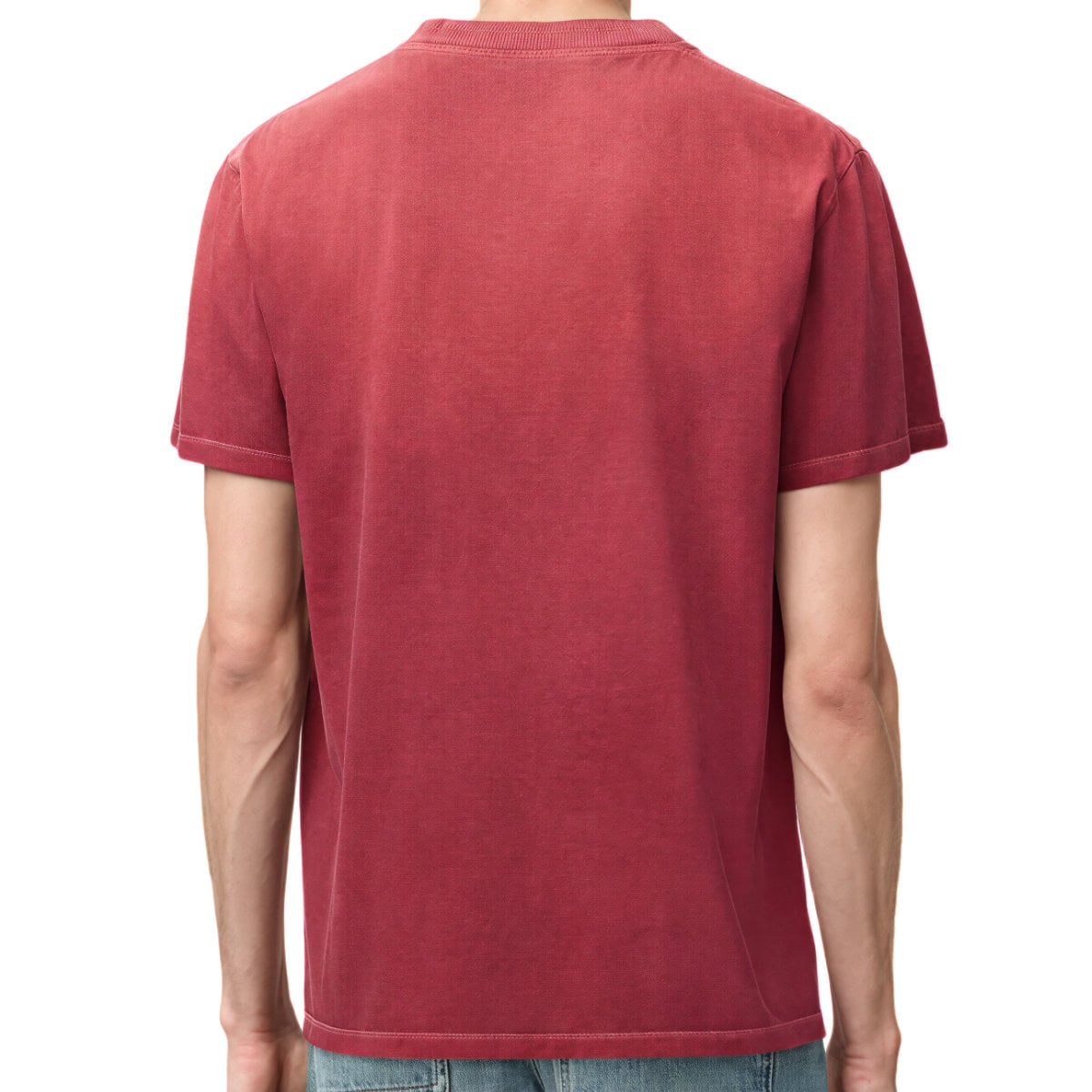 Anagram Embroidery Regular Cotton T-Shirt Red