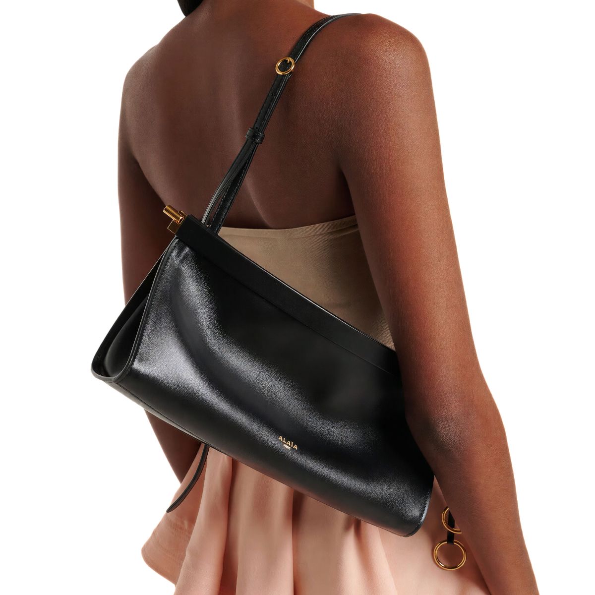 Le Click East West Medium Shoulder Bag Leather Black