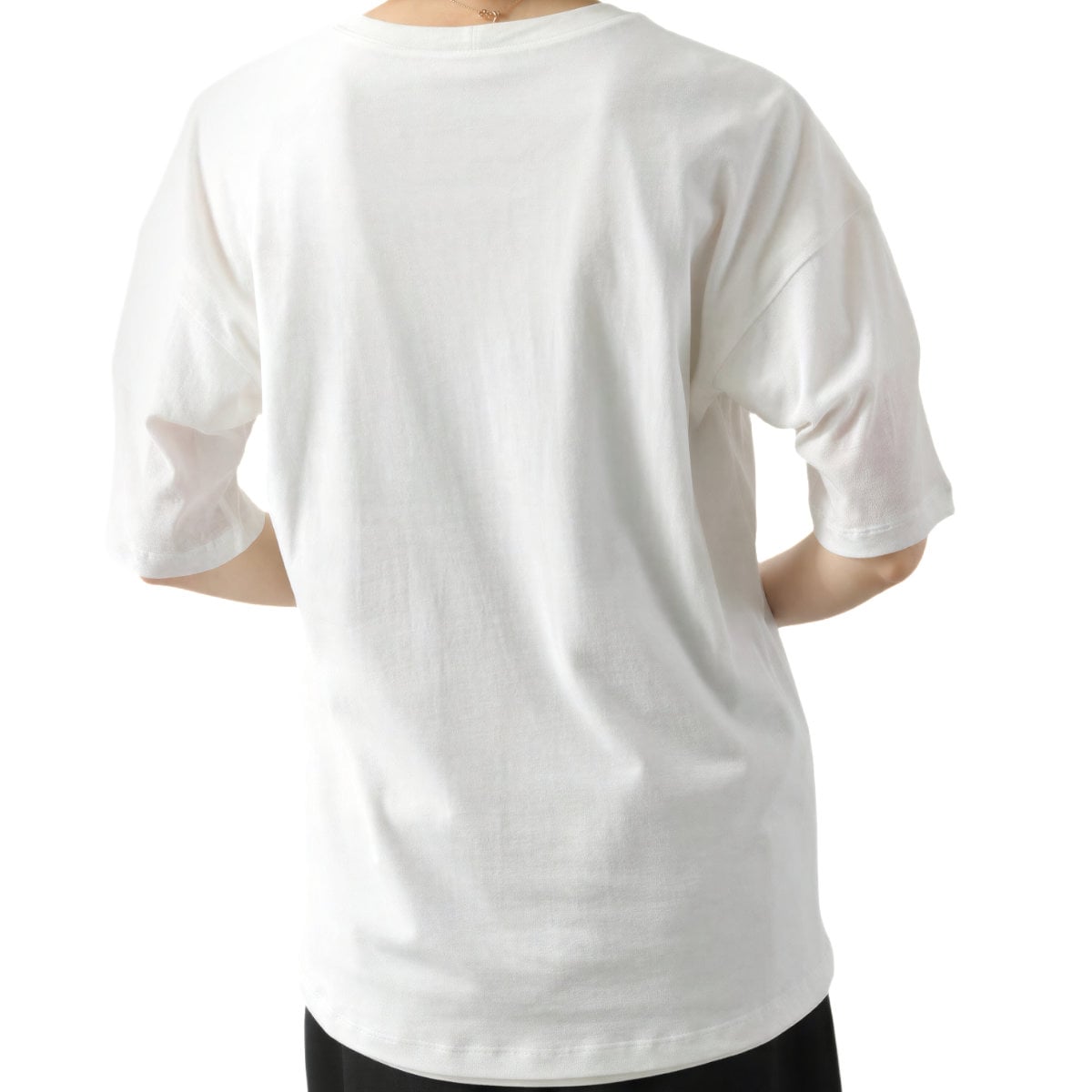 Triomphe Embroidery Double Layered Fine Cotton T-Shirt Off White/Black