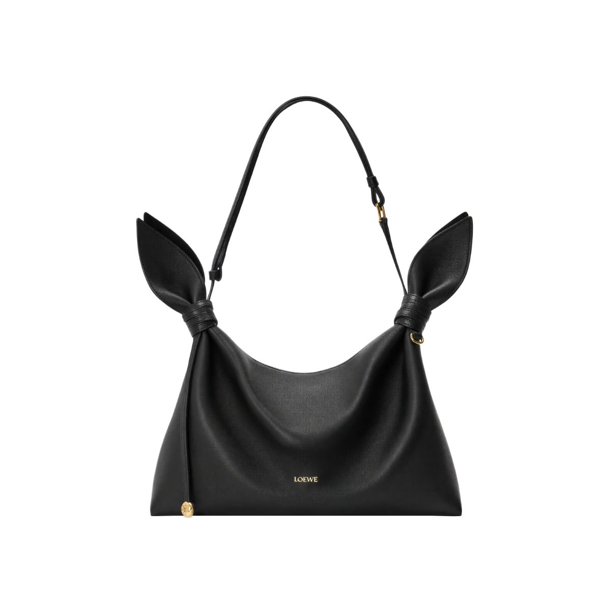 Medium Scarf Smooth Calfskin Bag Black