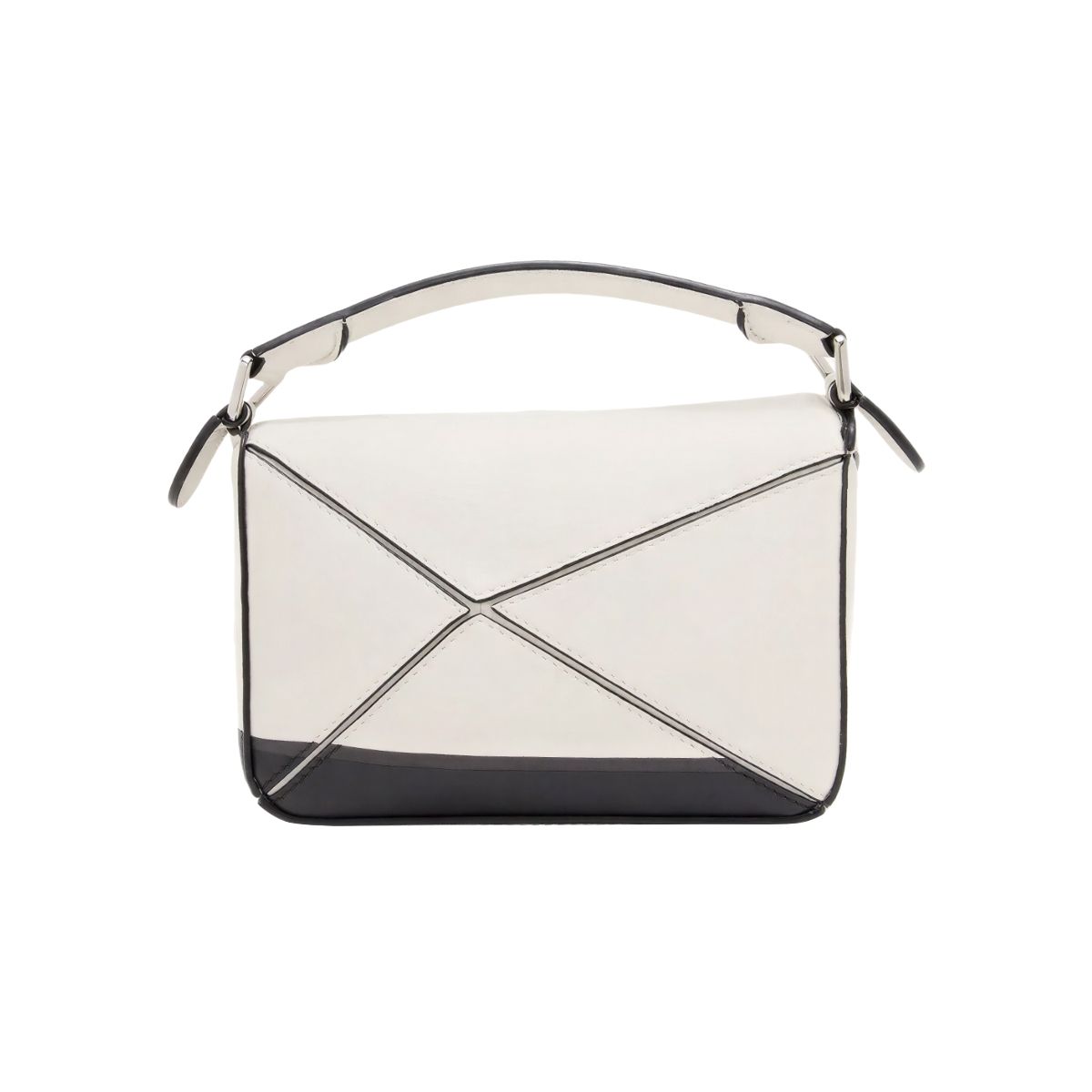 Futurist Cat Mini Puzzle Bag Classic Calfskin Soft White
