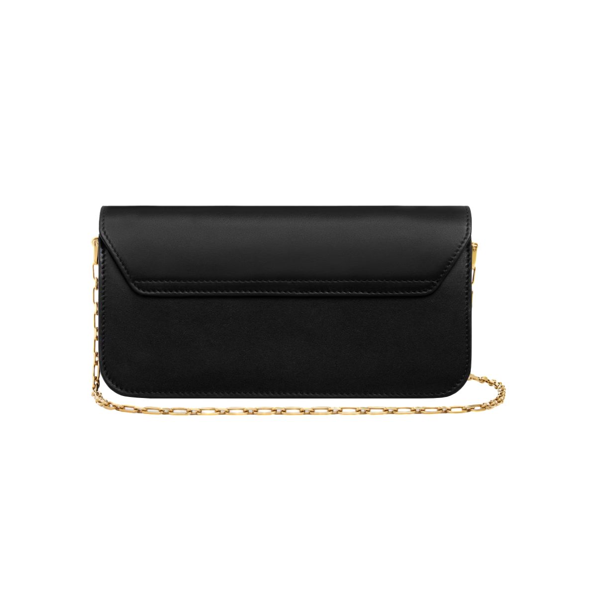 Small Chain Triomphe Shiny Calfskin Black GHW