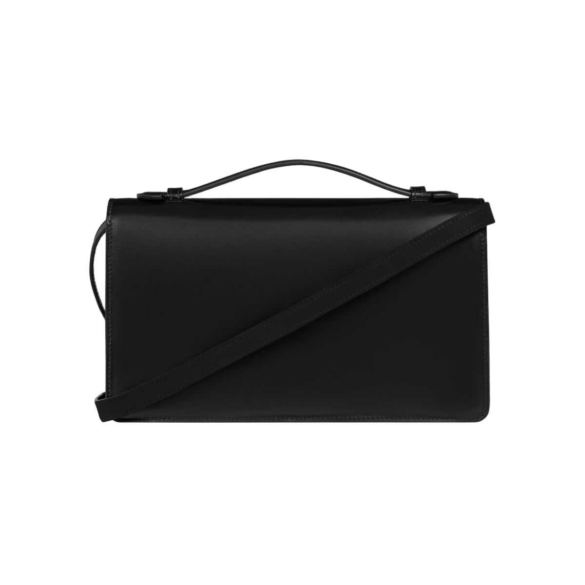 Medium Triomphe Folio Shiny Calfskin Black GHW