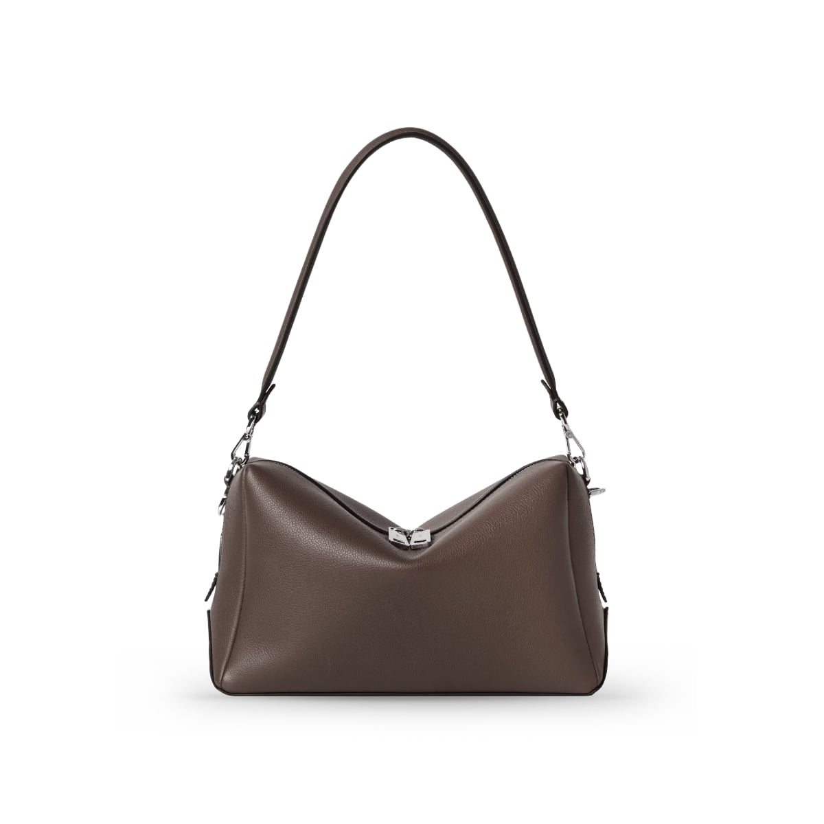 Lui Medium Shoulder Bag Leather Chocolate Brown-Fendi