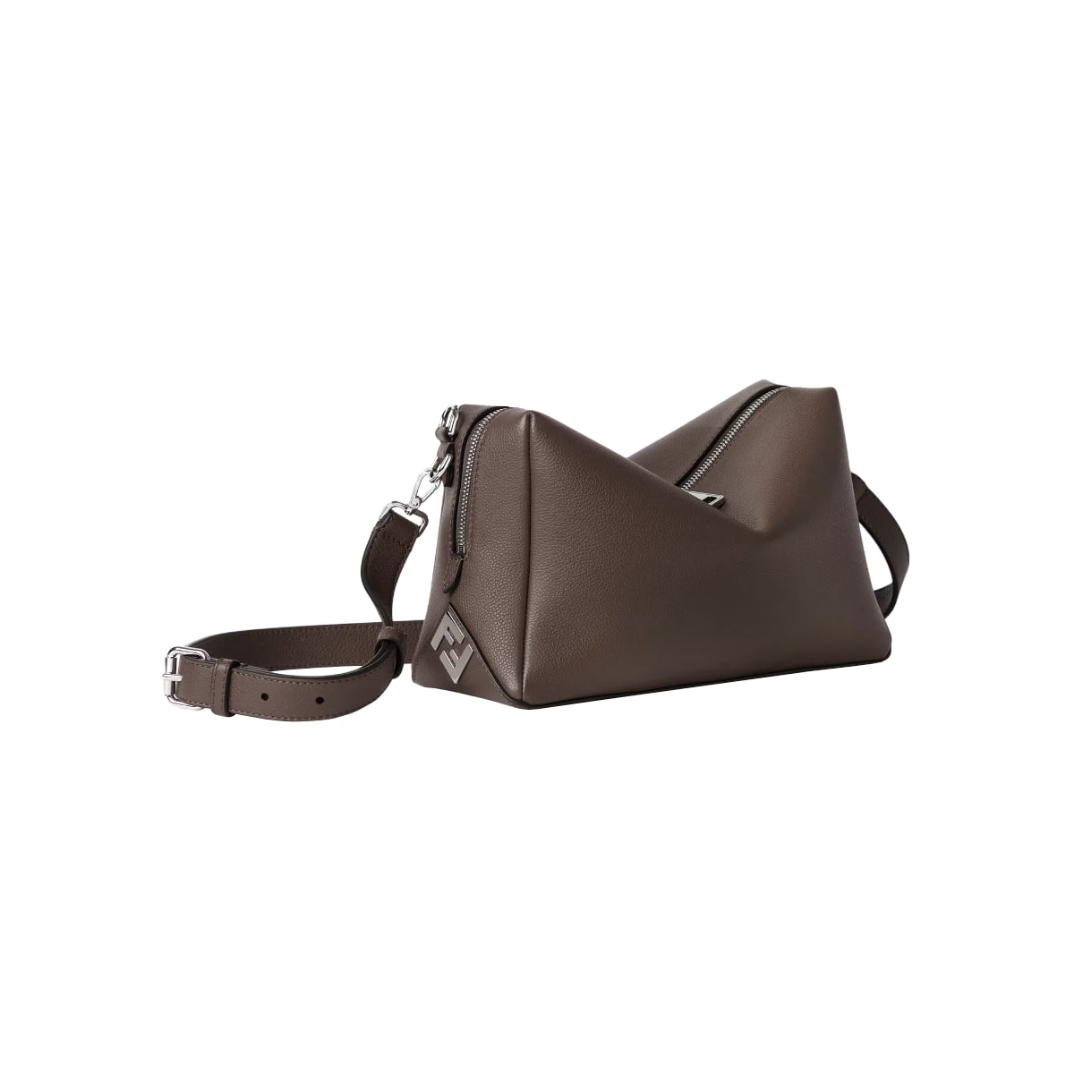 Lui Medium Shoulder Bag Leather Chocolate Brown