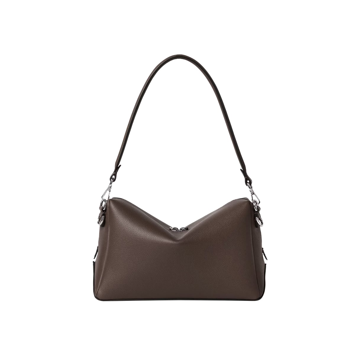 Lui Medium Shoulder Bag Leather Chocolate Brown