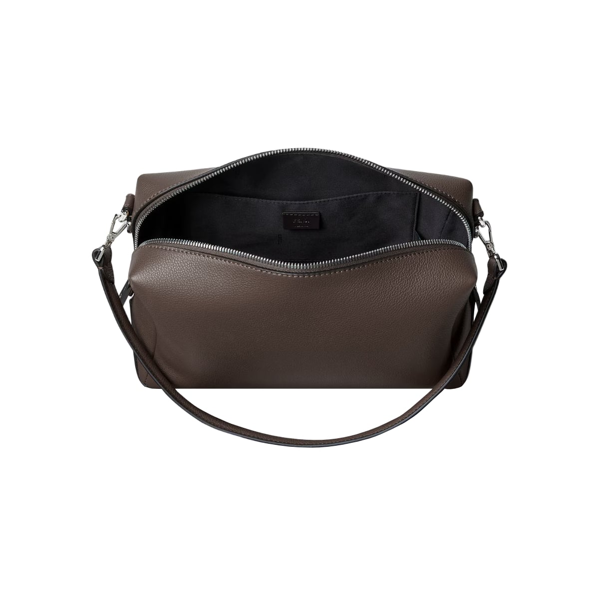 Lui Medium Shoulder Bag Leather Chocolate Brown