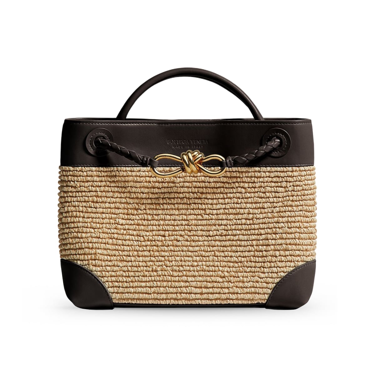 Small Andiamo Natural/Espresso-Bottega Veneta