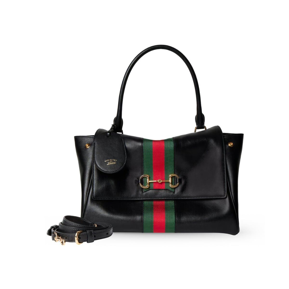 Paparazzo Medium Top Handle Bag Leather Black GHW-Gucci