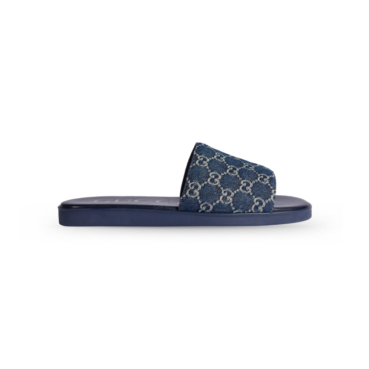 GG Denim Slide Sandals Dark Blue-Gucci