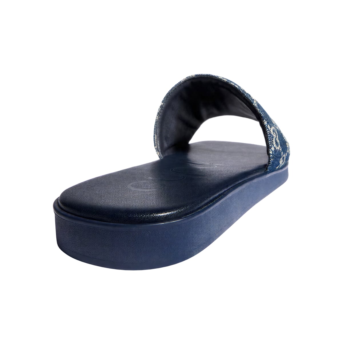 GG Denim Slide Sandals Dark Blue