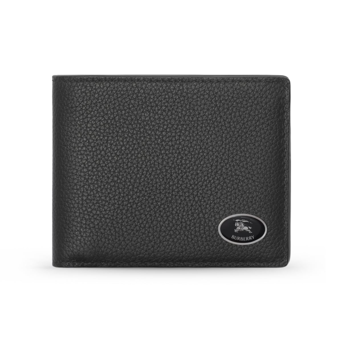 Slim Knight Stamp Grained Bi-Fold Wallet​ Black-Burberry