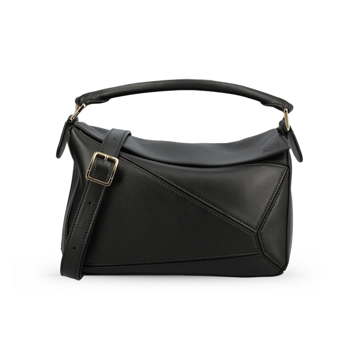 Small Featherlight Puzzle Bag Nappa Lambskin Black-Loewe
