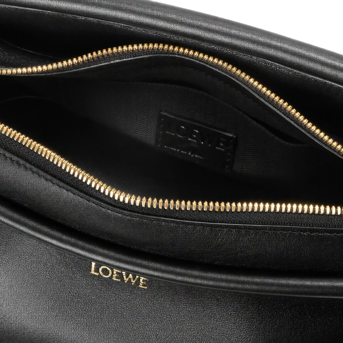 Small Whisker Puzzle Bag Glazed Calfskin Black