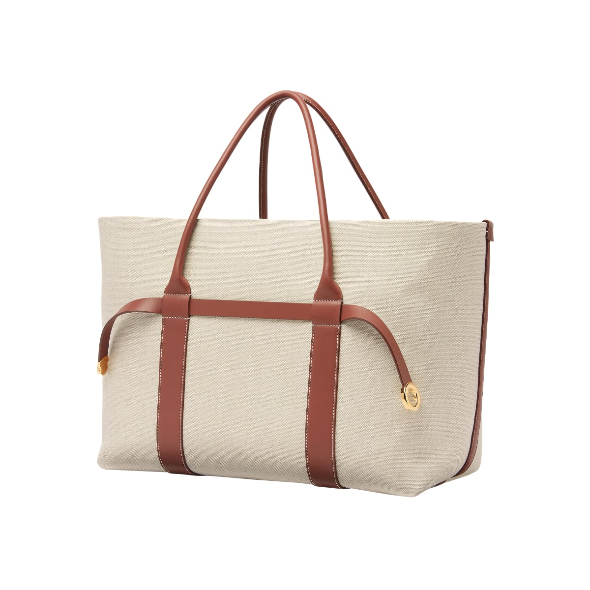 Ghiera Shopper Large Linen Natural/Caramel Sugar/Sun Gold