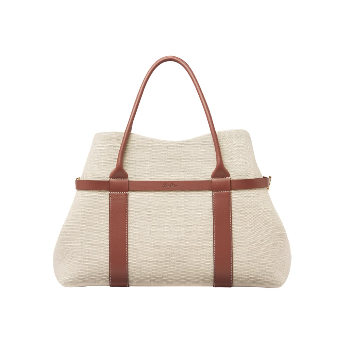 Ghiera Shopper Large Linen Natural/Caramel Sugar/Sun Gold