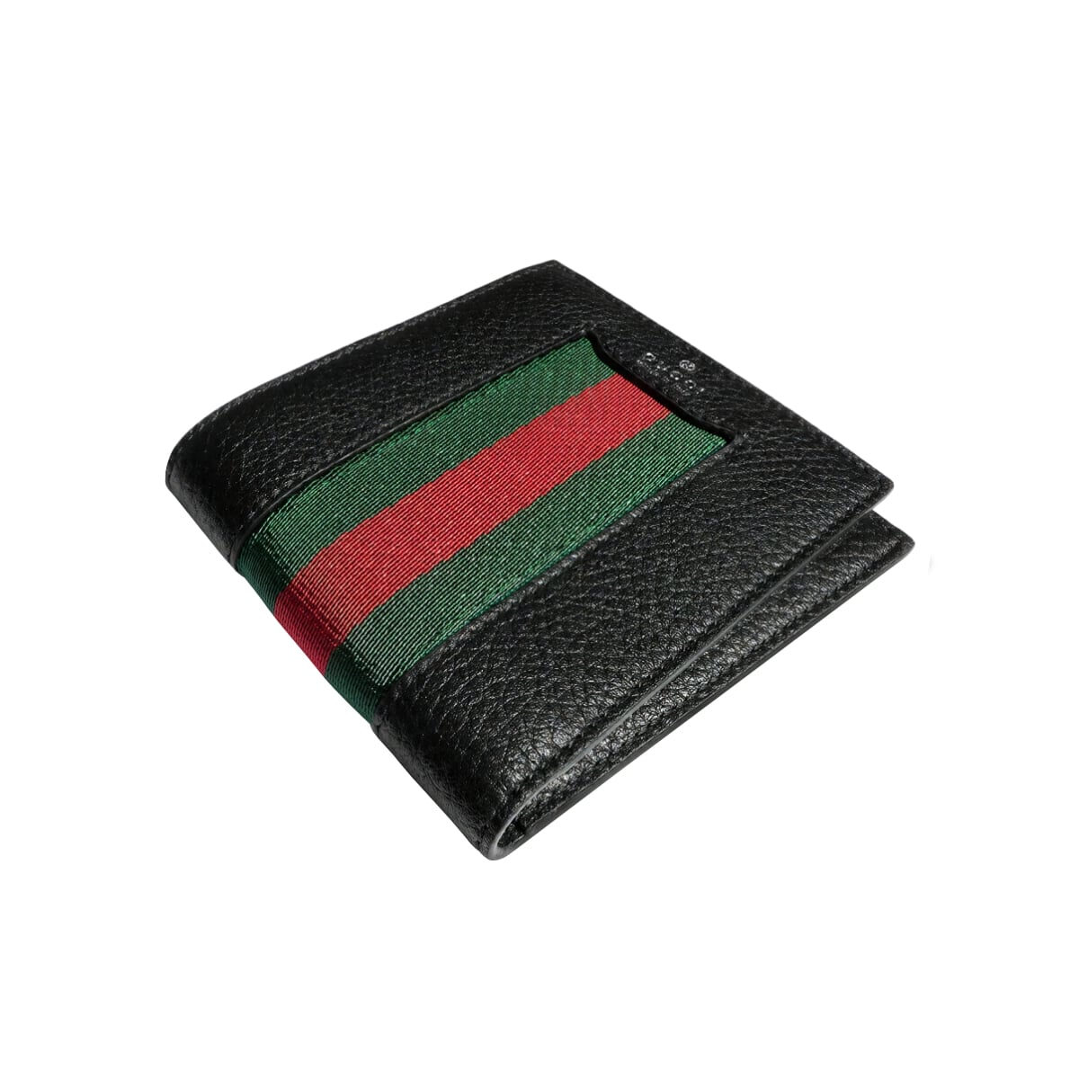 Web Trademark Intarsia Bi-Fold Wallet Black Shw