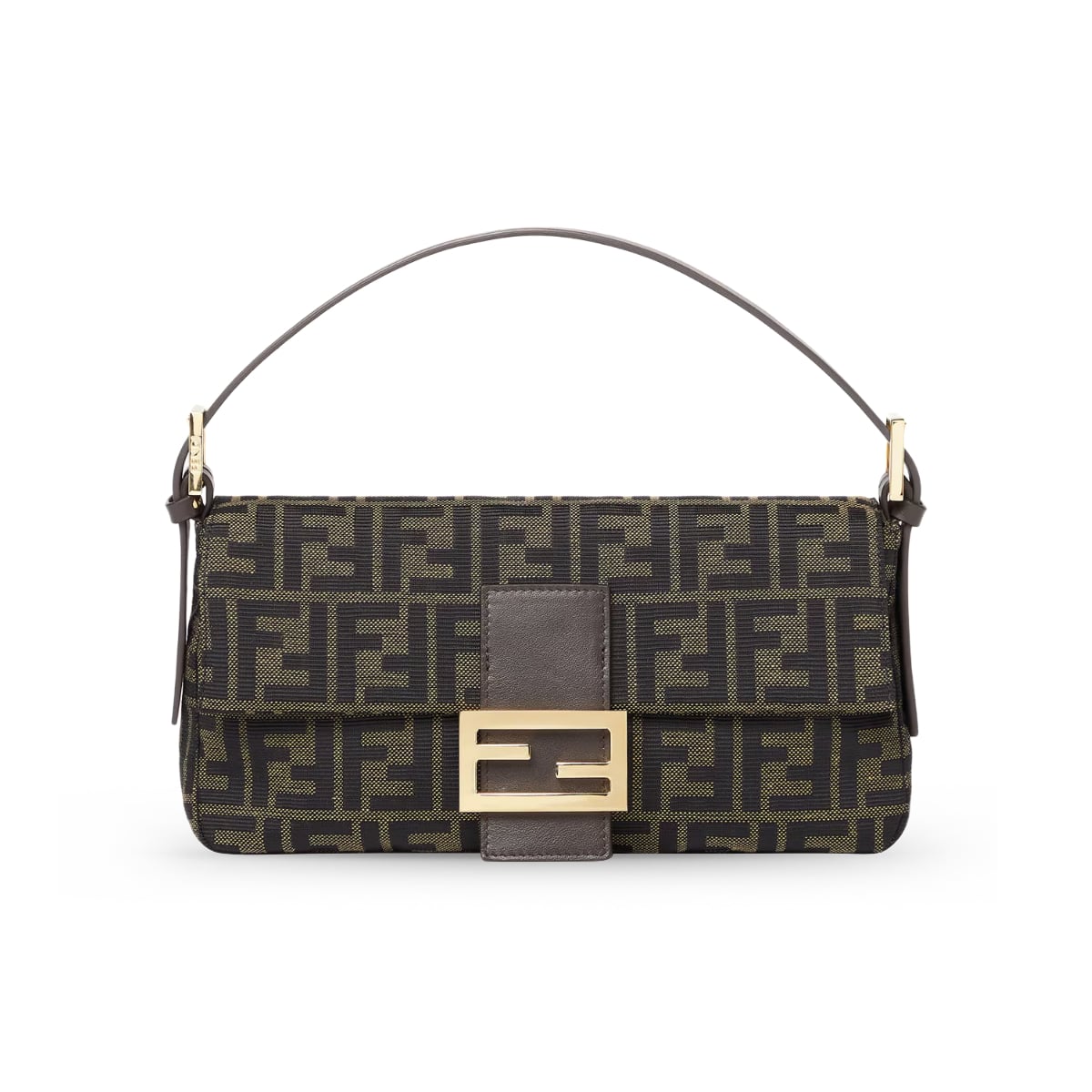 Baguette Bag FF Zucca Jacquard Brown-Fendi