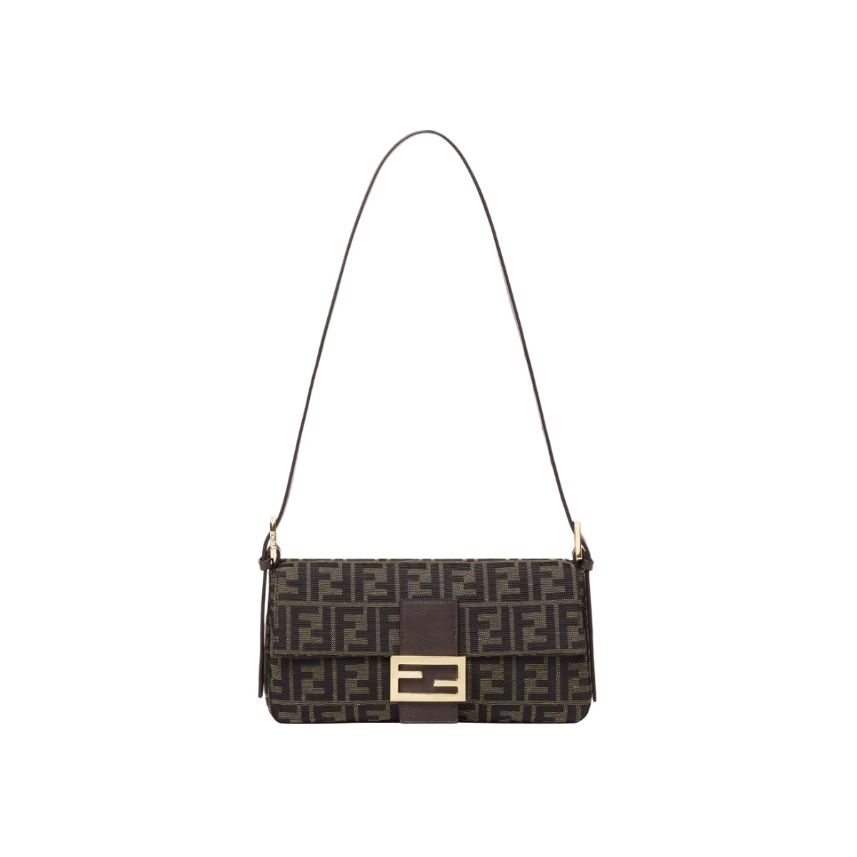 Baguette Bag FF Zucca Jacquard Brown
