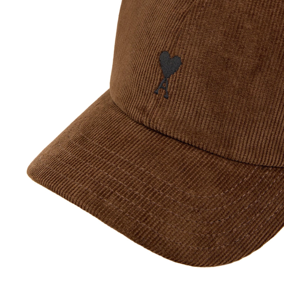 Fine Corduroy Cotton Ami de Coeur Cap Chocolate Brown