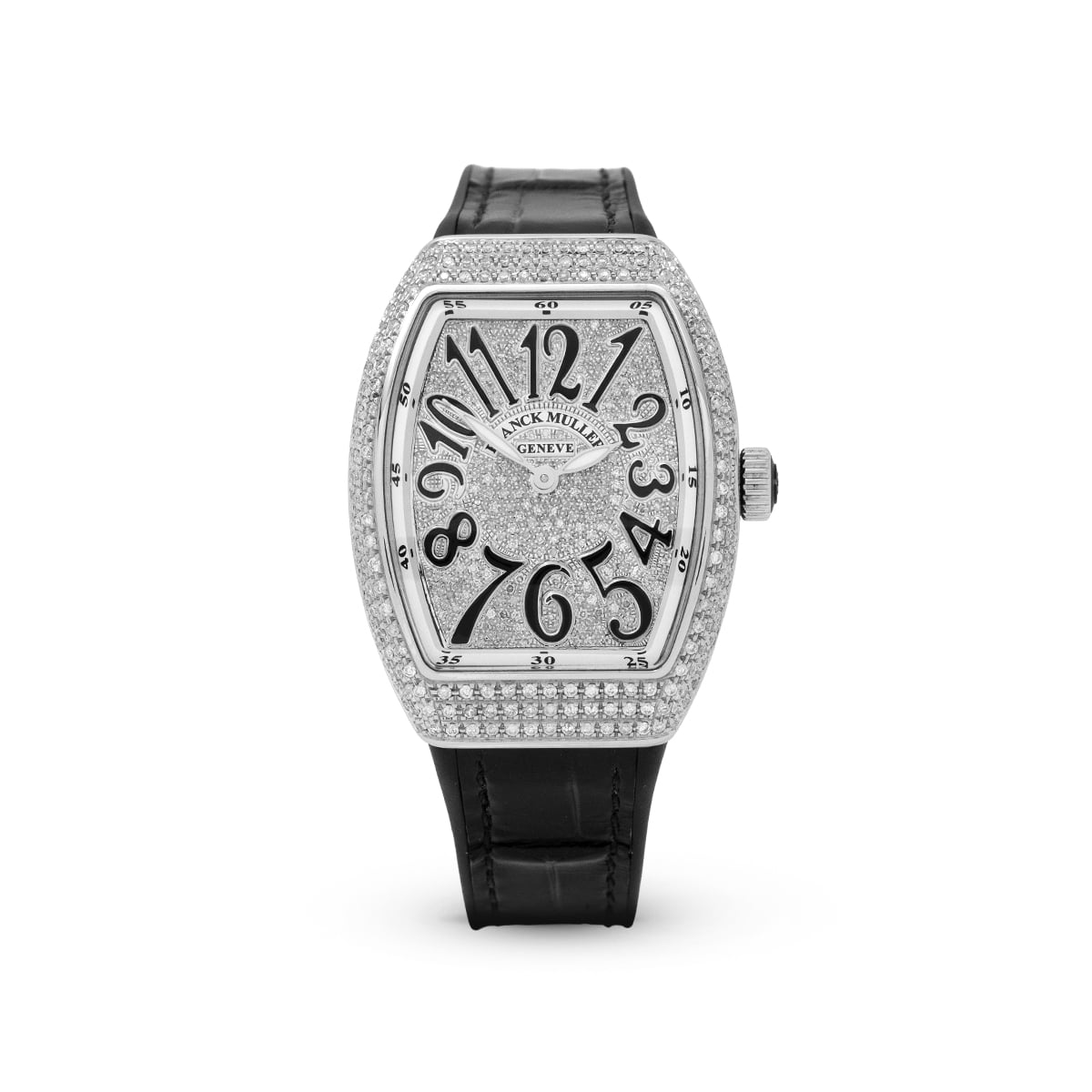 Vanguard V 32 QZ AC.NR (BLC.NR AC) (White Dial, Black Numbers, Full Aftersetting)-Franck Muller