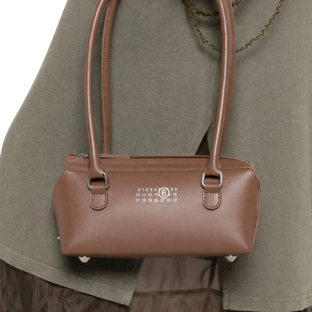 MM6 Japanese Mini Shoulder Bag Leather Brown