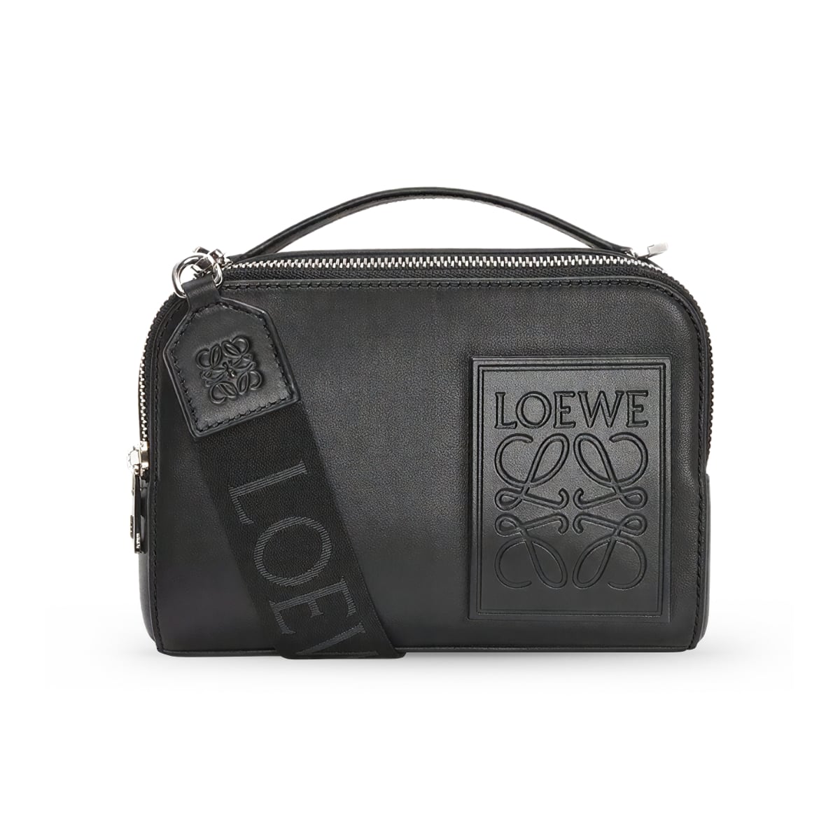 Mini Camera Crossbody Bag Calfskin Black-Loewe